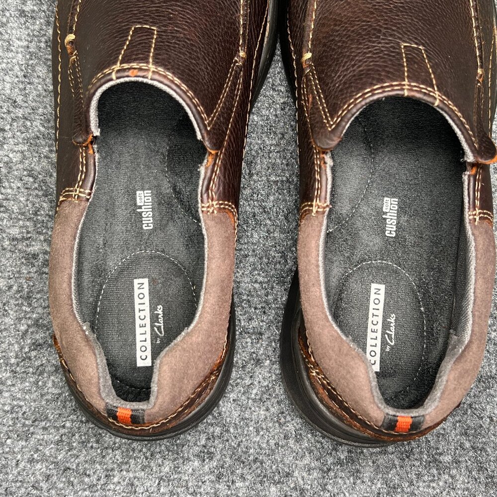 Clarks Cotrell Loafers Men's Size 10W Brown Leather Comfort Classic Slip On Shoe - Picture 9 of 12